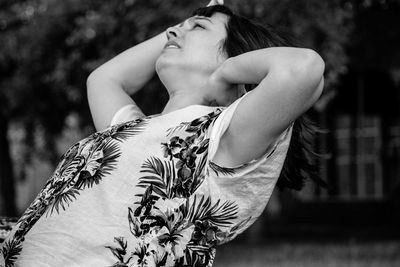 Young woman resting outdoors