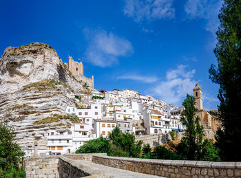 Low angle view of buildings against sky