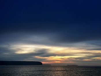 Scenic view of sea at sunset