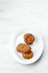 Close-up of food in plate on table