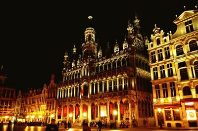 Facade of building at night