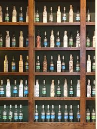Row of bottles in store