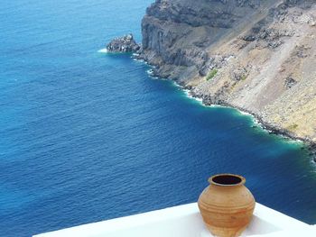 High angle view of sea against sky