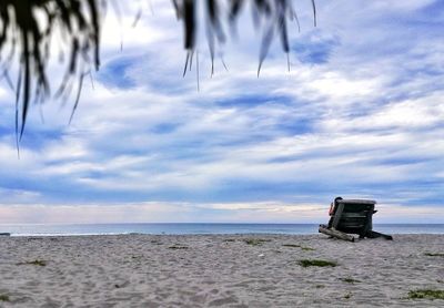 Scenic view of beach against sky