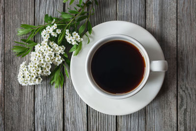 Directly above shot of coffee on table