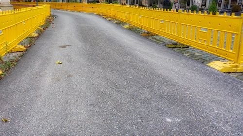 Yellow road by street