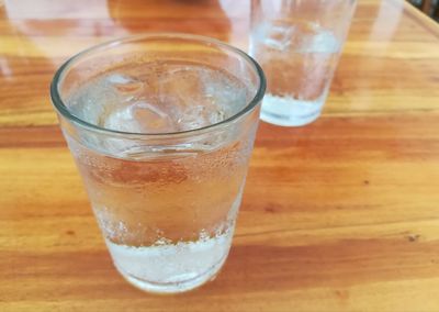 Close-up of ice tea on table