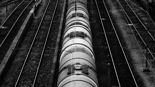 High angle view of train