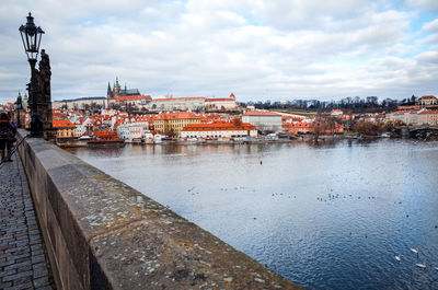 City seen from charles bridge over vltava river