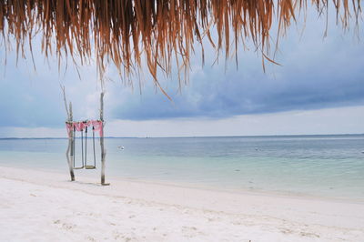 Scenic view of beach against sky