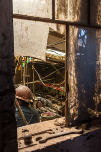 Close-up of abandoned built structure