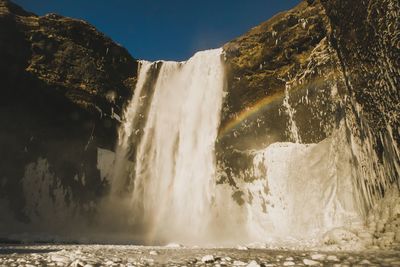 Scenic view of waterfall