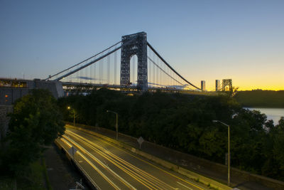 View of suspension bridge against sky