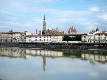 Reflection of buildings in river