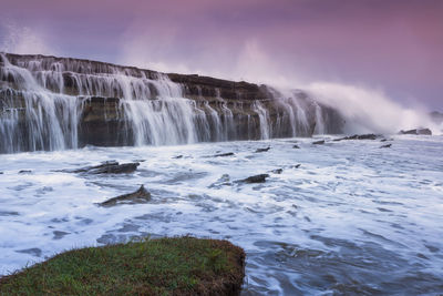 Scenic view of waterfall