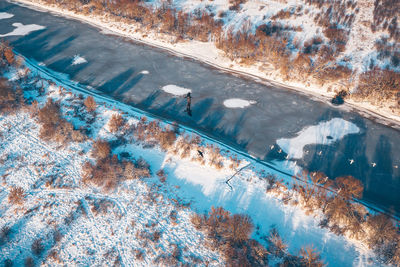 High angle view of swimming pool