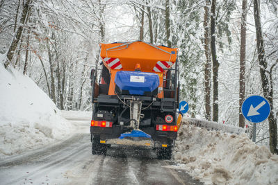 Traffic on road during winter