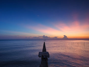 Scenic view of sea against sky before the sunrise