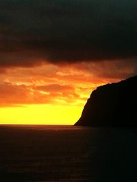 Scenic view of dramatic sky over sea