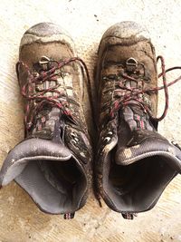 Pair of shoes on tiled floor