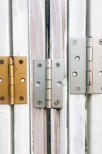 Close-up of padlock on door