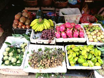 Food for sale at market stall