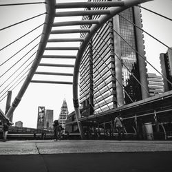 Low angle view of modern buildings against sky