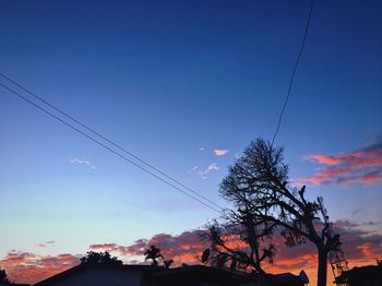 Low angle view of silhouette trees against sky during sunset