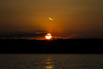 Scenic view of sea at sunset