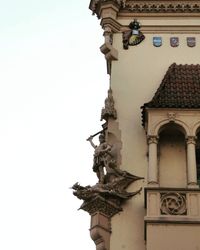 Low angle view of statue against sky