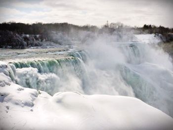 Scenic view of waterfall