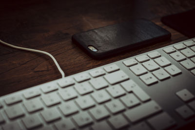 Close-up of laptop on table