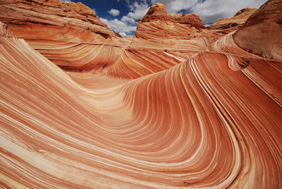 Scenic view of rock formation against sky