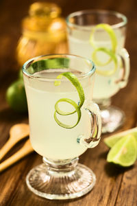 Close-up of drink in glass on table