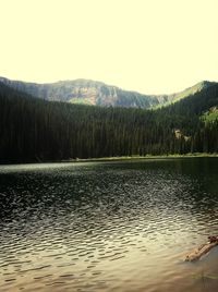 Scenic view of lake and mountains