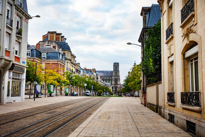 Street amidst buildings in town