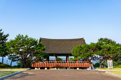 View of building against clear blue sky