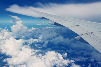 Aerial view of clouds over blue sky