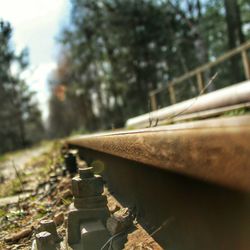 Close-up of railroad track