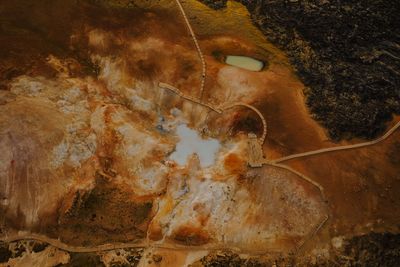 High angle view of rock formations