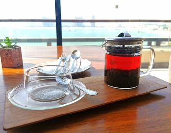 Close-up of drink on table