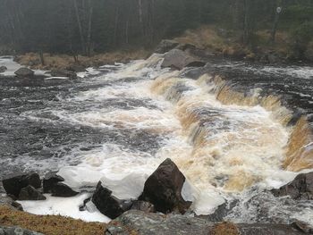 Water splashing on rocks