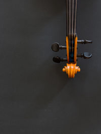 Close-up of violin on table