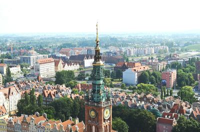 View of cityscape against clear sky