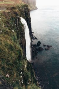 High angle view of sea waves