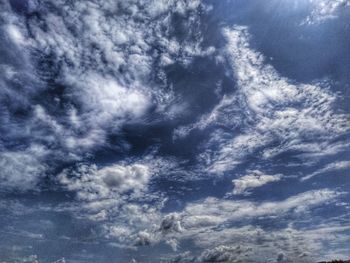 Low angle view of cloudy sky