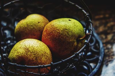 Close-up of fruits in basket