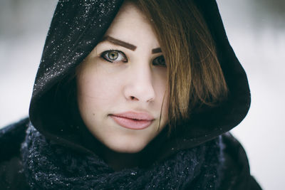 Close-up portrait of young woman