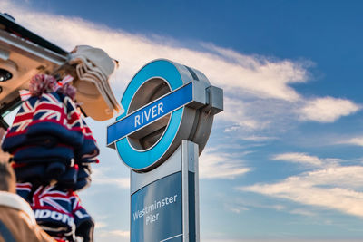 London river underground sign located in the city center.