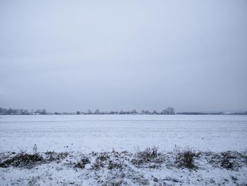 Scenic view of snow covered landscape